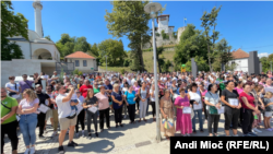 Protest u Gradačcu nakon trostrukog ubistva, 12. august 2023.