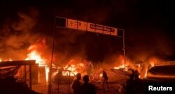 Мястото на израелската атака срещу лагера в Рафах.