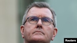 Jeffrey Donaldson, čelnik Demokratske unionističke stranke (DUP), Belfast, Sjeverna Irska, 12. januara 2023.
