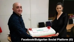 Бисер Джамбазов и Катрин Иванова по време на празненство на своята организация - Българска социална платформа