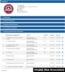 Списък с направленията, в които УНСС е акредитиран