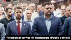 Predsjednik Crne Gore Jakov Milatović i predsjednik opštine Nikšić Marko Kovačević čija je izjava izazvala burne reakcije, juli 2023.