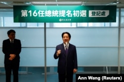 Vilijam Laj u obraćanju medijima nakon registracije za predsedničkog kandidata DPP-a, 15. mart 2023.