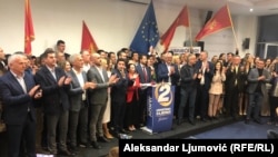 Jakov Milatović u obraćanju javnosti nakon izborne pobede, Podgorica, 2. april 2023.