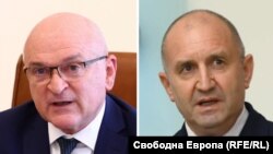 Колаж на служебния премиер Димитър Главчев и президента Румен Радев