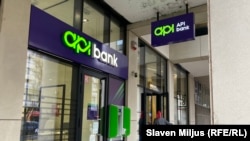 Beograd, Srbija-Podružnica API banke u centru Beograda, privatne banke s vlasništvom ruskog porijekla, 7. mart 2024.