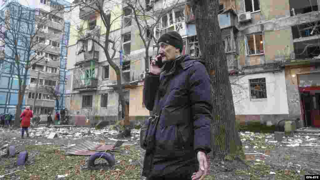 A dnyiprói légitámadás következtében betörtek a lakóházak ablakai