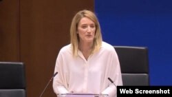 Претседателката на Европскиот парламент, Роберта Мецола
