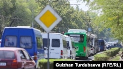 Бішкектегі көлік кептелісі. 7 қыркүйек, 2023 жыл.