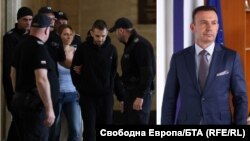 Колаж на арестуваните за контрабанда директорка на митниците Петя Банкова и Стефан Димитров (вляво) с главния секретар на МВР Живко Коцев.