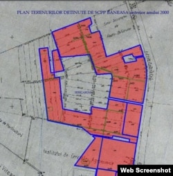 Machetă a terenurilor deținute de Ferma Băneasa din anul 2000.