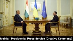 Унгарският премиер Виктор Орбан и украинският президент Володимир Зеленски, Киев, Украйна, 2 юли 2024 г.