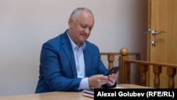 Fostul președinte, Igor Dodon, la ședința pe dosarul „kuliok” de la CSJ din 25 aprilie 2024.