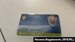 Neiskorišćena kartica za poziv iz zatvora koju je Gnjot sačuvao, 14. jun 2024.