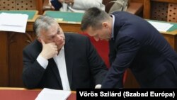 Orbán Viktor és Rogán Antal az Országgyűlés 2024. április 10-i ülésén