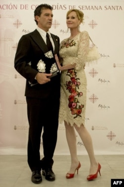 Антонио Бандерас и Мелани Грифит в Малага през 2011 г.