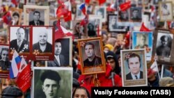 Marșul „Regimentului nemuritor” de Ziua Victoriei, Moscova, Rusia, 9 mai 2022.