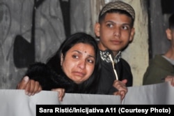 Sestra Dušana Jovanovića na obeležavanju 26. godišnjice njegovog ubistva, Beograd, 18. oktobar 2023.