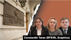 Кандидаты в судьи Высшей судебной палаты. Слева направо: Алена Чокану, Ирина Якуб, Ион Тецку.