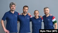 Szakály András, Kapu Tibor, Cserényi Gyula és Schlégl Ádám űrhajósjelölt a közmédiában 2023. június 5-én