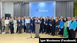 Imagine de la evenimentul de lansare a blocului politic „Împreună”. Chișinău, 14 aprilie.