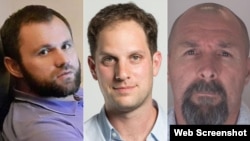 მარცხნიდან მარჯვნივ: ზელიმხან ხანგოშვილი, ევან გერშკოვიჩი და ვადიმ კრასიკოვი