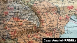 Harta României după Dictatul de la Viena din 1940 în urma căruia țara a pierdut Transilvania de Nord. Fragment dintr-o hartă din epocă a Europei cu principalele puncte comerciale de interes.