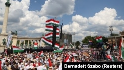 Magyar Péter nagygyűlése a Hősök terén 2024. június 8-án