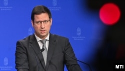 Gulyás Gergely Miniszterelnökséget vezető miniszter a Kormányinfón 2023. március 9-én