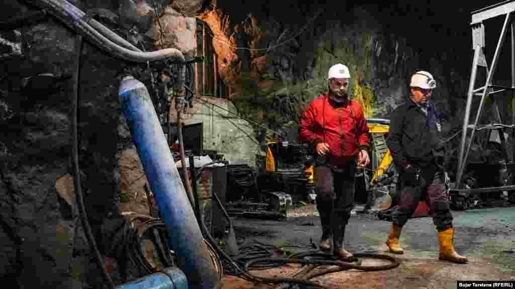 Minatorë në horizontin e dhjetë të Minierës se Stantërgut, Mitrovicë e Jugut.