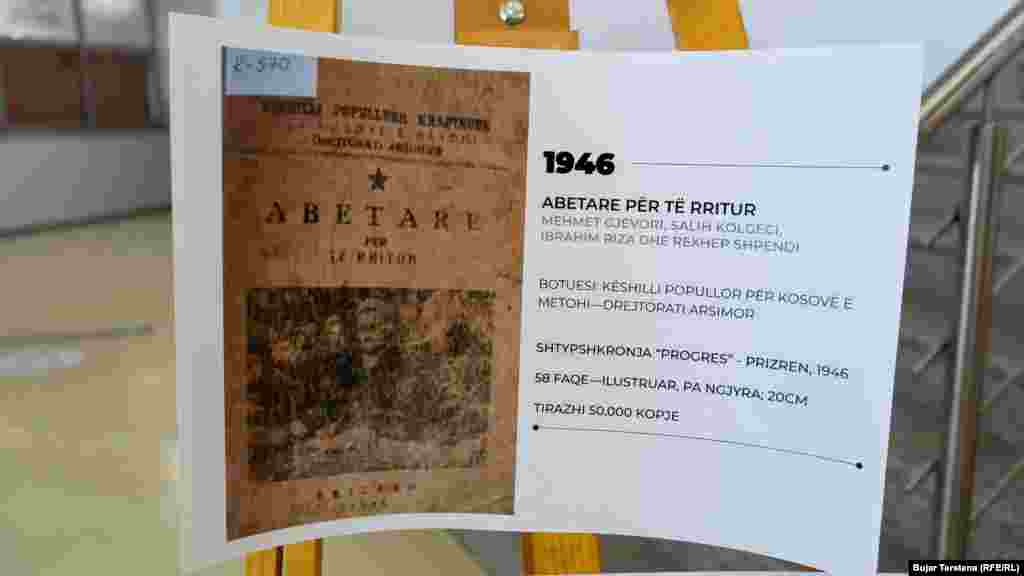 &ldquo;Abetare për të rritur&rdquo; ishte titulluar ajo e dyta e botuar në Kosovë në vitin 1946 nga një shtypshkronjë në Prizren.