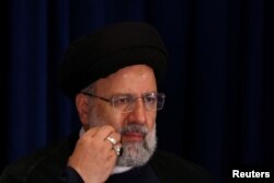 20 septembrie 2023, Ebrahim Raisi la o conferință de presă de după Consiliul General al ONU, de la New York.