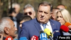 Milorad Dodik, predsjednik RS, ispred Suda BiH, 16. 10. 2023.