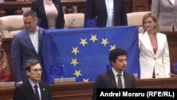 Evropska zastava u parlamentu Moldavije, 15. decembar 2023.