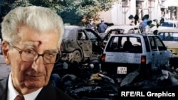 Графичка илустрација - Киро Глигоров и местото на атентатот врз него пред 28 години