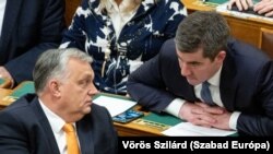 Orbán Viktor és Kocsis Máté a Parlamentben 2022. december 5-én 