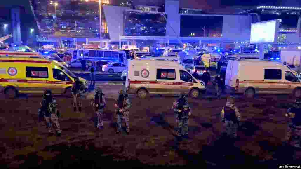 Forțele rusești OMON, în zona în care s-a produs atacul.