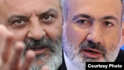 Arhiepiscopul Bagrat Galstanian este cel mai puternic opozant al premierului armean, Nikol Pashinian (dreapta). 