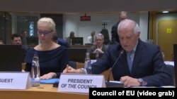 Udovica Alekseja Navaljnog Julija i visoki predstavnik EU Žozep Borelj na sastanku s ministrima spoljnih poslova EU, Brisel, 19. februar 2024.