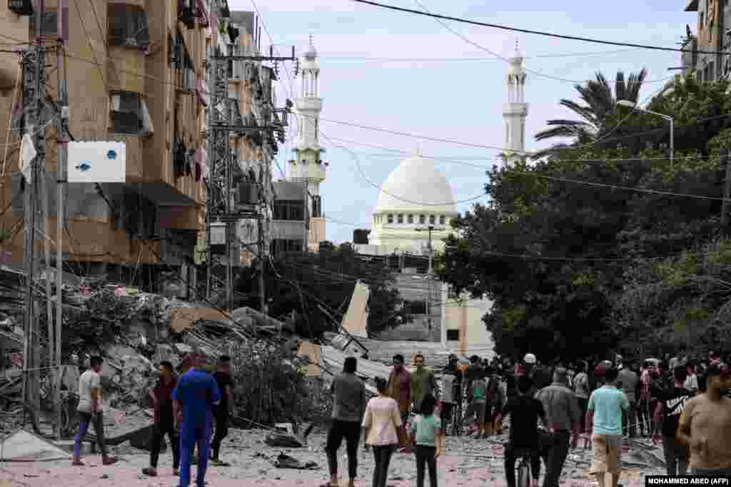 Sulmet izraelite në qytetin e Gazës më 7 tetor. Izraeli tha se është &quot;në luftë&quot; pas sulmit masiv të nisur nga Hamasi në orët e para të së shtunës.&nbsp;
