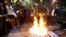 Iranianët duke djegur flamuj izraelitë dhe amerikanë gjatë një proteste të mbajtur në Teheran, më 1 prill.
