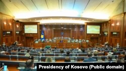 Predsednica Kosova Vjosa Osmani tokom obraćanja u Skupštini Kosova. Ilustrativna fotografija iz arhive.