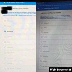 Majtas: Pamje e tabletit të një regjistruesi në periudhën 5-17 prill; djathtas: pamje e tabletit të një regjistruesi në Prizren pas 17 prillit.
