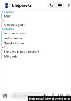 Biseda me "Blejpareks" në Tik Tok.