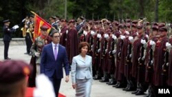 Примопредавање на функцијата меѓу досегашниот претседател на Северна Македонија, Стево Пендаровски и новата претседателка Гордана Сиљановска-Давкова, Скопје, 12 мај 2024 година