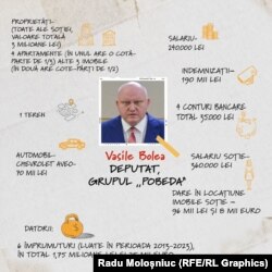 Averea deputatului Vasile Bolea este eclipsată de cea a soției sale, angajată și ea la stat