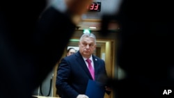 Orban na samitu EU u Briselu, 14. decembra 2023.