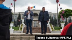 Igor Dodon a vorbit Europei Libere în marginea unei manifestări organizate de PSRM pe 15 iunie, la Chișinău.