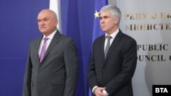 Служебният министър-председател Димитър Главчев и служебният министър на енергетиката Владимир Малинов.
