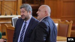 Съпредседателят на ПП-ДБ Христо Иванов и лидерът на ГЕРБ Бойко Борисов